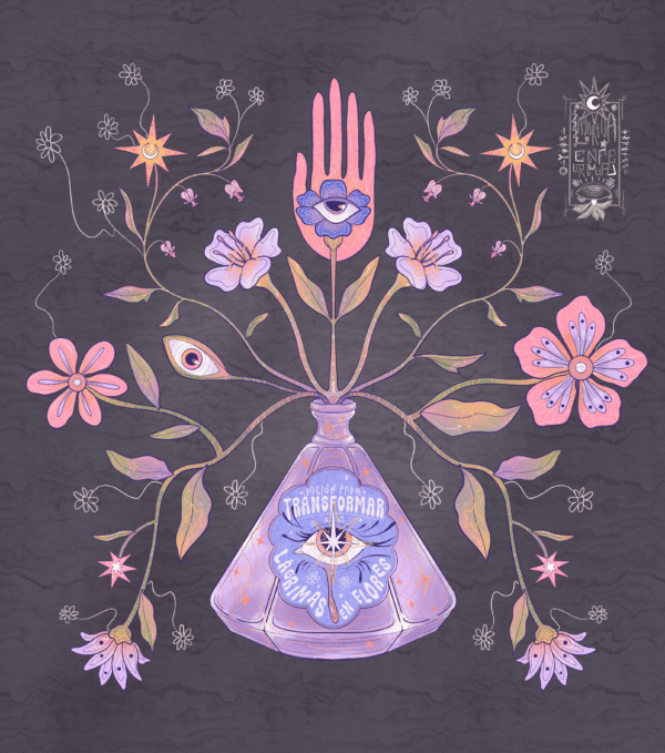 Poción para transformar lágrimas en flores (print)