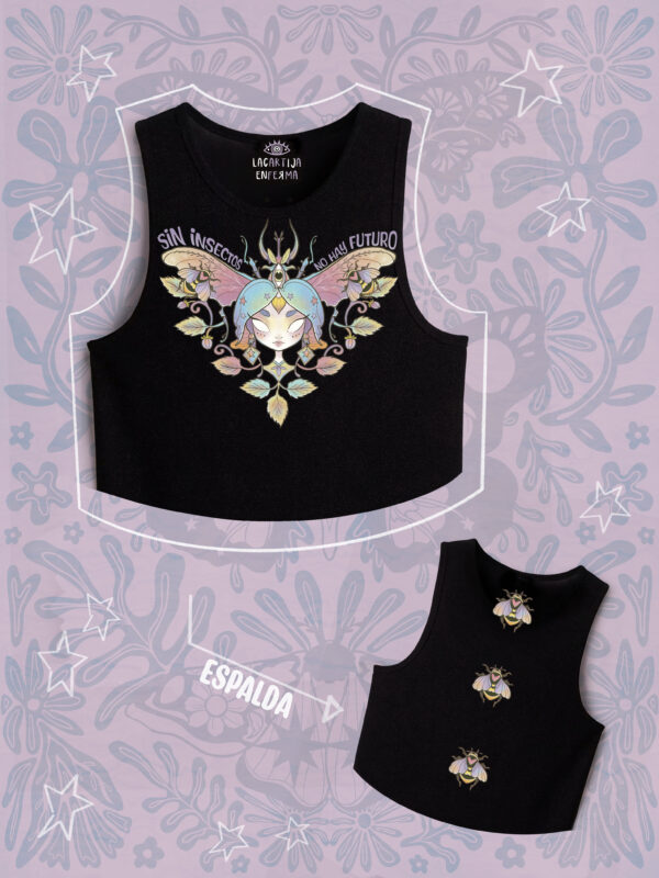 Crop Top sin mangas "Sin insectos no hay futuro"