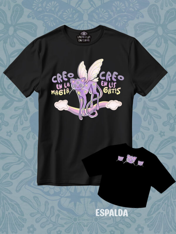 Playera "Creo en la magia, creo en lxs gatxs"