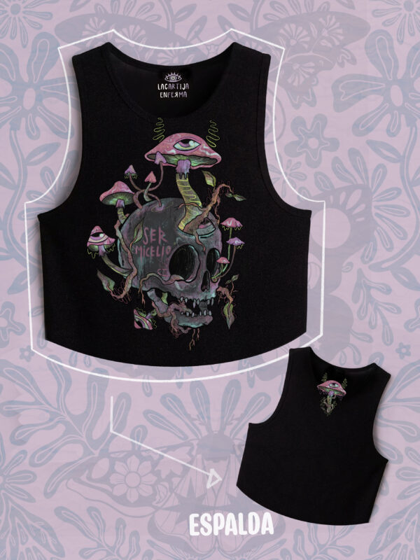 Crop Top sin mangas "Ser Micelio"
