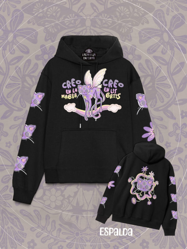 Sudadera "Creo en la magia, creo en lxs gatxs"