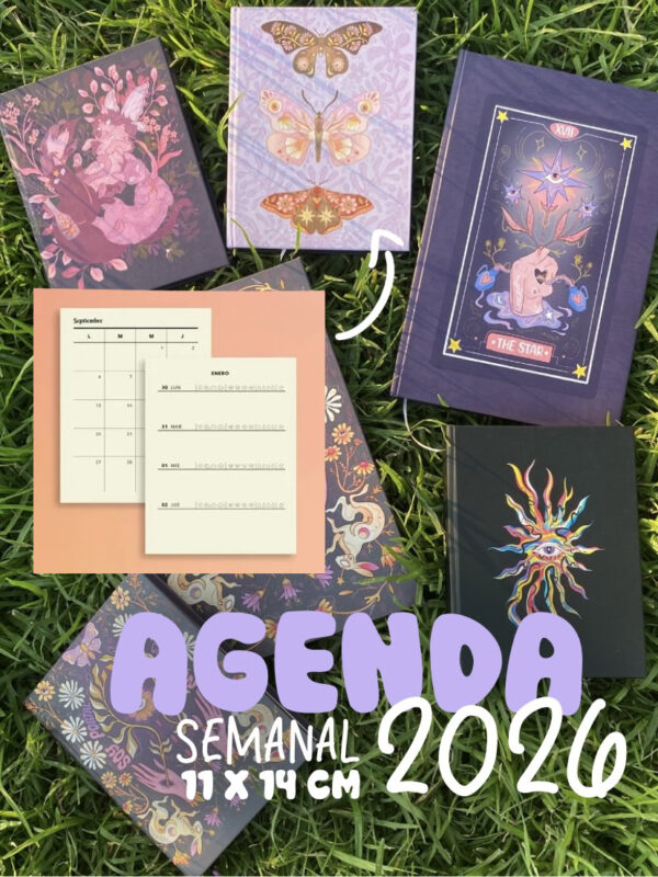 Agenda Semanal 2026 mini (1/4 carta)